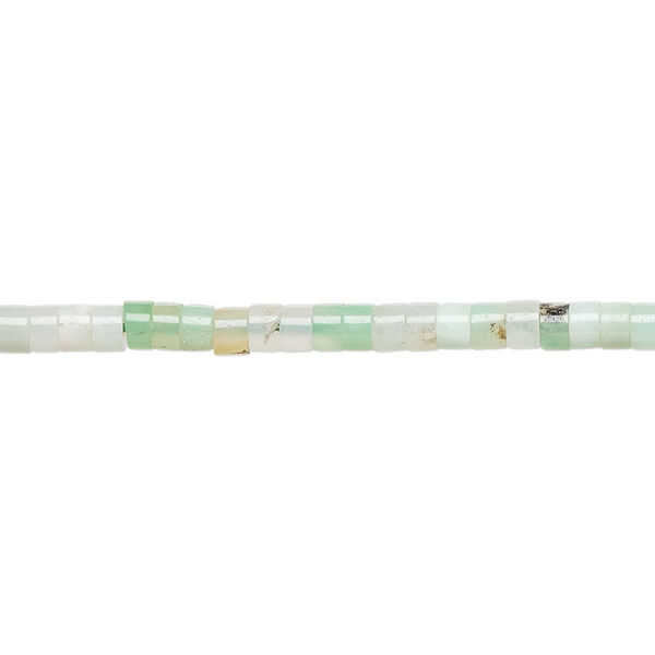 Bead, chrysoprase, (natural), 3x1.5mm-3x2.5mm heishi, C grade, Mohs hardness 6-1/2 to 7. Sold per 8-inch strand, approximately 80-100 beads. image number 0