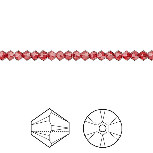 Bead 144pk scarlet, Crystal Passions® 3mm bicone 5328 image number 0