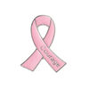 Spot pin 1pkg1, imitation rhodium-plated "pewter" (zinc alloy) / enamel, pink, 28x24mm awareness ribbon image number 0