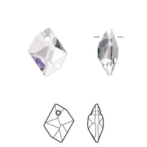 Drop 144pk crystal, Swarovski® 14x11mm pendant cosmic 6680
