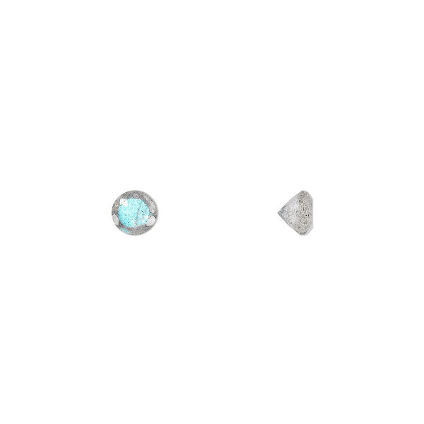 Gem, labradorite (natural), 4mm faceted round, A- grade, Mohs hardness 6 to 6-1/2. Sold per pkg of 2. image number 0
