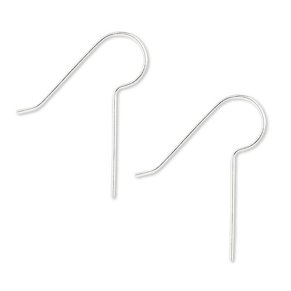 Ear wire fishhook 1pkg20 sterling silver, 25mm / 16mm long shank, 22 gauge 10 pair image number 0