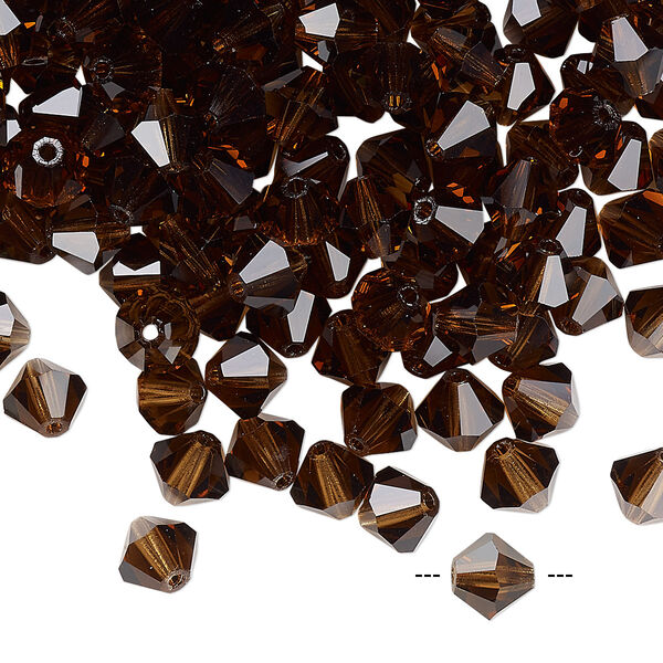 Bead 288pk smoked topaz, Preciosa Czech crystal 6mm bicone image number 0