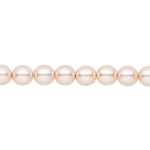 Bead, Czech pearl-coated glass druk, opaque pearl, 6mm round. Sold per 15-1/2" to 16" strand.