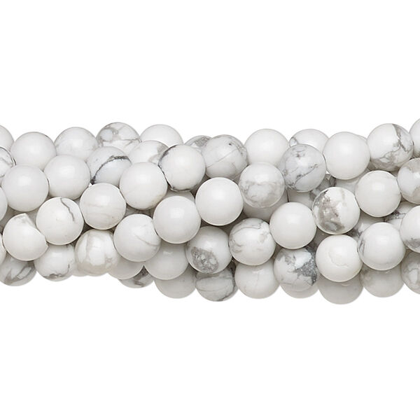 Howlite 1pkg10, round bead natural C grade, 15.5-16 inch 4mm image number 0