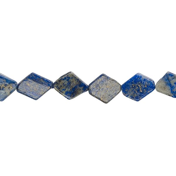 Denim lapis 1pkg1, hand-cut flat diamond bead natural 13 inch 8x7mm-10x8mm image number 0
