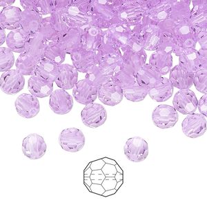 Bead 24pk violet, Preciosa Czech crystal 5mm round
