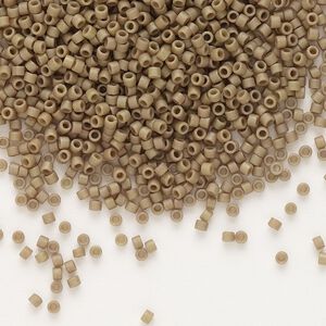 Seed bead, Delica®, glass, pkg/250g, #11 round, opaque matte glazed luster green tea (DB-0390).