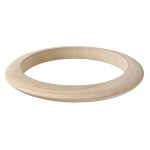 Bracelet, bangle, wood (natural), 10mm wide with thin point, 8 inches. Sold individually.
