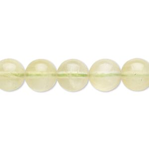 Prehnite 1pkg1, round bead natural 15 inch 9-10mm