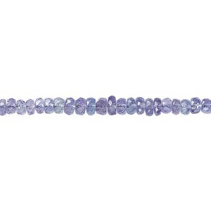 Tanzanite 1pkg1, hand-cut faceted rondelle bead 8 inch graduated 2x1mm-3x2mm