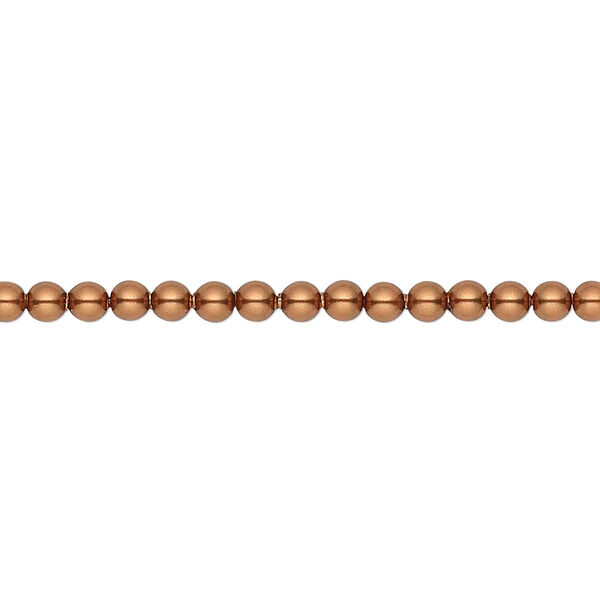 Pearl 100pk copper, Crystal Passions® 3mm round 5810 image number 0