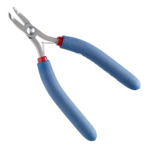 Pliers, Tronex®, 752 curved-nose, steel and rubber, red / blue / white, 6 inches. Sold individually.