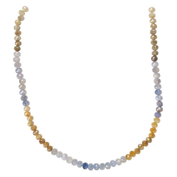 Multi-sapphire 1pkg1, hand-cut faceted rondelle bead 12 inch 5x4mm-6x5mm image number 0