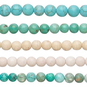 Magnesite 1pkg5, round bead 15 inch mix 8-10mm