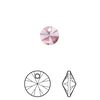 Drop 12pk crystal antique pink, Crystal Passions® 8mm pendant mini disk 6428 image number 0