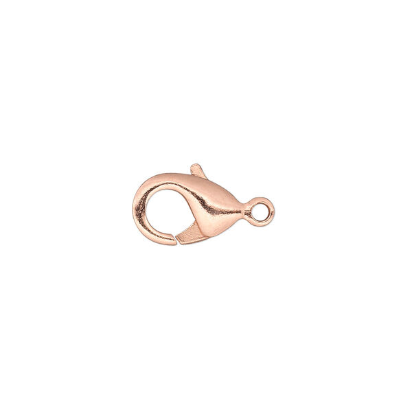 Clasp, lobster claw, copper-plated brass, 13x8mm with closed loop. Sold per pkg of 10. image number 0