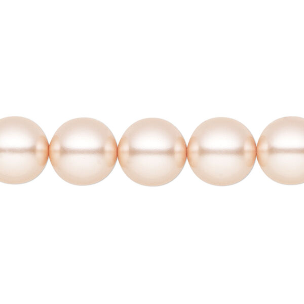 Pearl 50pk peach, Preciosa Czech crystal 10mm round image number 0
