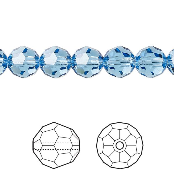 Bead 288pk ice blue, Swarovski® ReCreated™ 8mm round 5000 image number 0