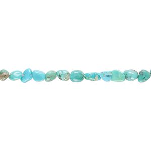 Multi-turquoise 1pkg1, hand-cut nugget bead 8 inch mini