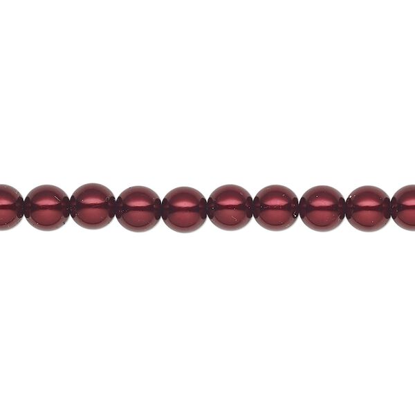 Pearl 500pk bordeaux, Preciosa Czech crystal 5mm round image number 0
