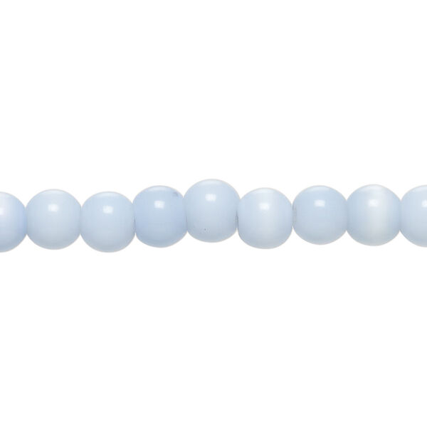 Bead, cat's eye glass (fiber optic glass), light blue and violet, 5-7mm irregular round. Sold per 14-inch strand, approximately 70 beads. image number 0