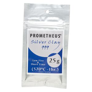 Prometheus® fine silver clay, pkg/25g, rapid and low fire formula.