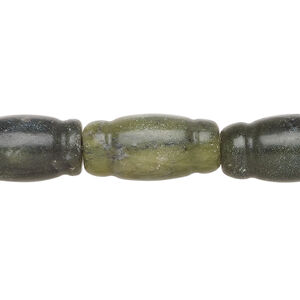 Serpentine 1pkg1, vase bead natural, 15 inch 20x10mm-21x10mm dark