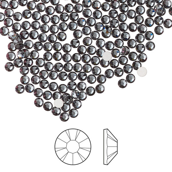 Flat back 1440pk light graphite foil back, Preciosa MAXIMA Czech crystal rhinestone 2.3-2.5mm chaton rose round SS8 image number 0