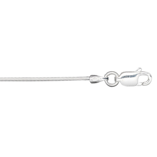 Chain, Gossamer™, sterling silver, 1mm cable, 18 inches with lobster claw clasp. Sold individually. image number 0