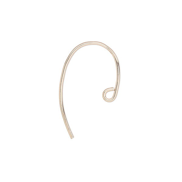 Ear wire, 14Kt rose gold-filled, 12mm fishhook with open loop, 20 gauge. Sold per pair. image number 0