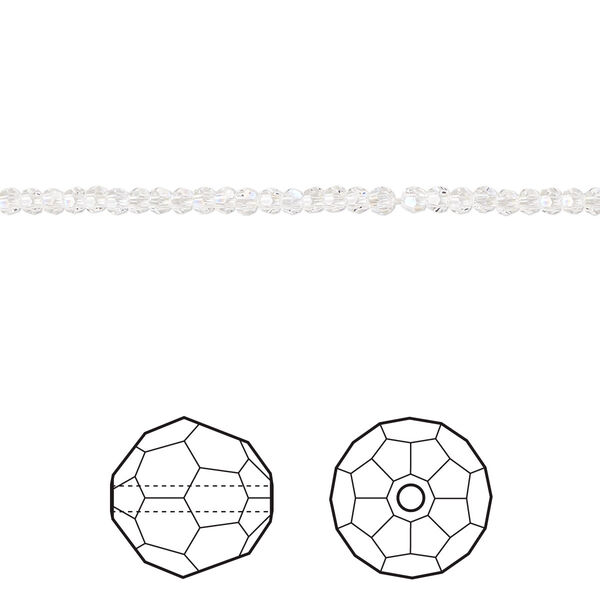 Bead 36pk crystal moonlight, Crystal Passions® 2mm round 5000 image number 0