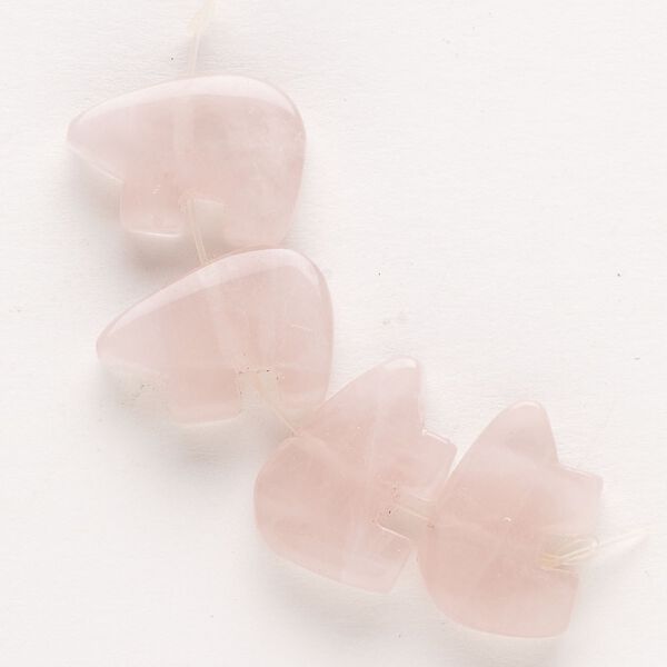 Rose quartz 1pkg4, Zuni bear bead natural 18x12mm image number 0