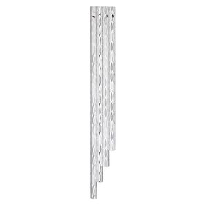Wind chime component, aluminum, 7 x 5/16 to 9-7/16 x 5/16 inch graduated hollow spiral etched tube with 2.5mm beveled hole. Sold per 4-piece set.