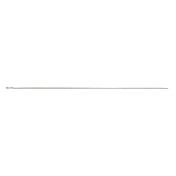 Needle, Beadalon®, steel and aluminum, #12 hard with 0.60mm eye width, 2 inches with (2) threaders. Sold per 14-piece set. image number 0