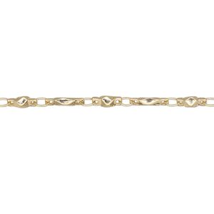 Chain 1pkg1 bar & link, 3mm, gold-finished brass 5 foot unfinished
