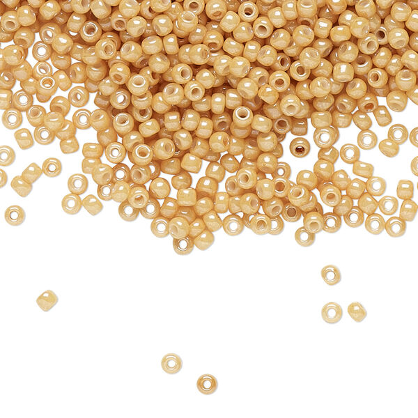 Seed bead, TOHO BEADS®, glass, pkg/250g, #11 round, opaque luster dark beige (TR-11-123D). image number 0