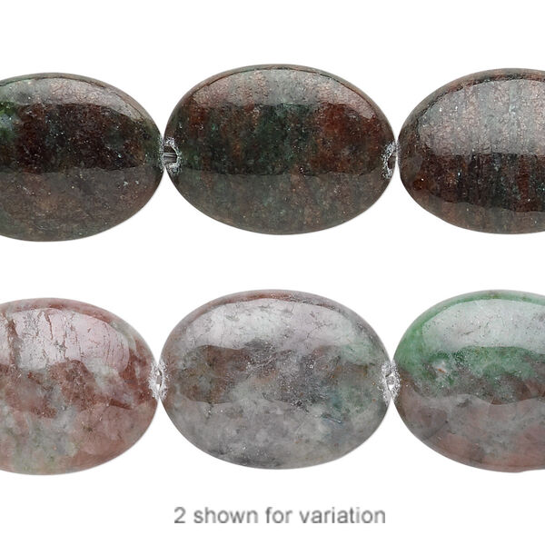 Bead, Kashgar garnet (natural), 20x15mm flat oval, B grade, Mohs hardness 7 to 7-1/2. Sold per 8-inch strand, approximately 5 beads. image number 0