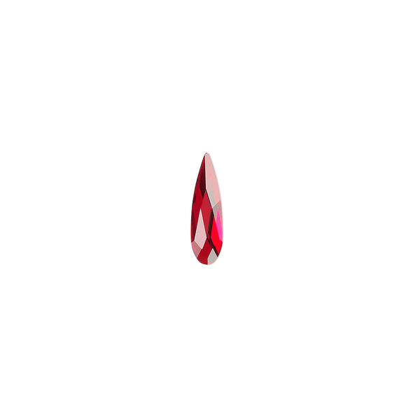 Flat back 6pk light Siam foil back, Crystal Passions® 10x2.8mm raindrop 2304 image number 0