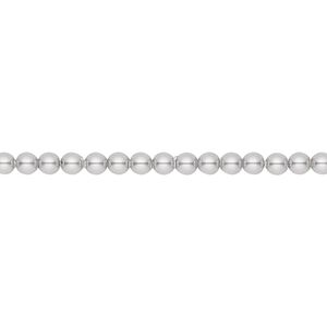 Pearl 100pk light grey, Crystal Passions® 3mm round 5810