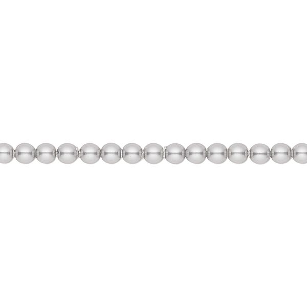 Pearl 100pk light grey, Crystal Passions® 3mm round 5810 image number 0