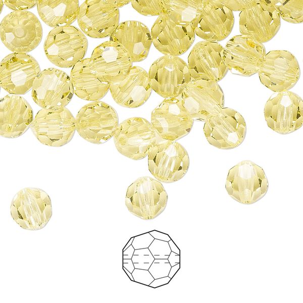 Bead 144pk jonquil, Preciosa Czech crystal 6mm round image number 0