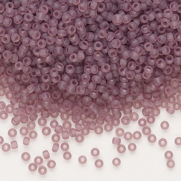 Seed bead, Dyna-Mites™, glass, pkg/40g, #11 round, translucent matte light purple, (10MA 11/0 RR). image number 0