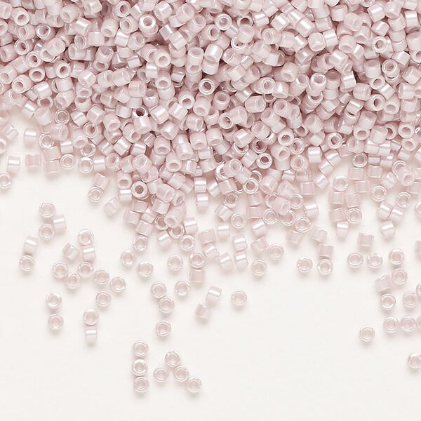 Seed bead, Delica®, glass, pkg/50g, #11 round, opaque glazed luster pale rose (DB-1534-1). image number 0