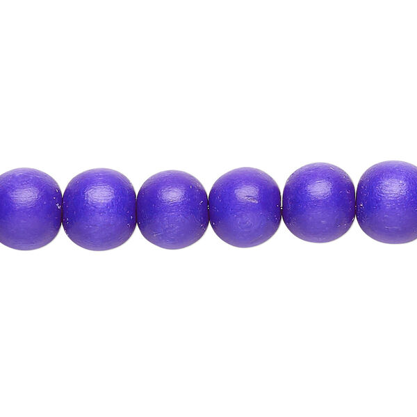 Bead, Taiwanese cheesewood (dyed / waxed), cobalt, 7-8mm round. Sold per pkg of (2) 15-1/2" to 16" strands. image number 0