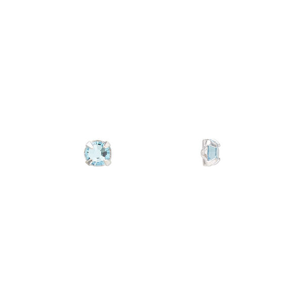 Bead 1440pk rose montees aquamarine silver plate, Preciosa Czech crystal 3-3.2mm round SS12 image number 0
