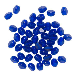 Bead, Preciosa, Czech pressed glass, translucent cobalt, 5x4mm buckwheat. Sold per pkg of 50.
