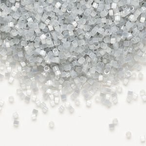 Seed bead, Delica®, glass, pkg/7.5g, #11 round, opaque silk satin inside dyed color shadow grey (DB-1816).