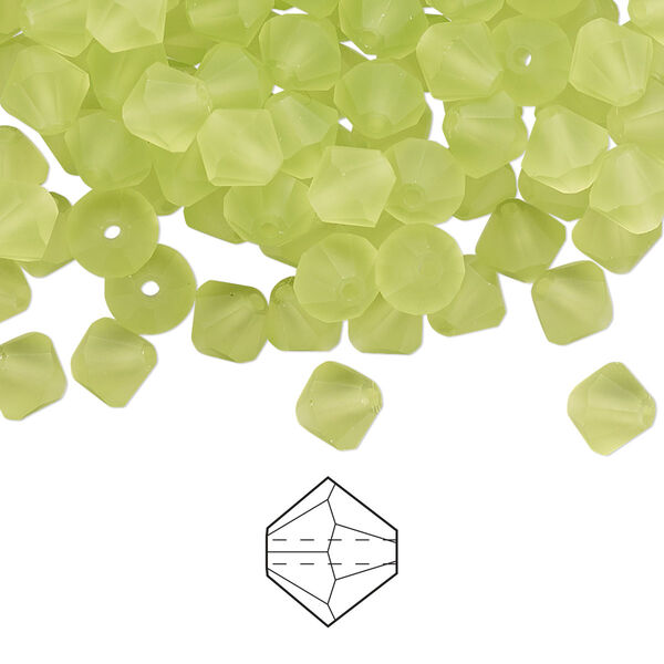 Bead 288pk limecicle matte, Preciosa Czech crystal 6mm bicone image number 0