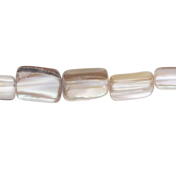 Bead, mother-of-pearl shell (dyed), green and brown, medium to large chip and 10x7mm-11x8mm stick, Mohs hardness 3-1/2. Sold per 15-inch strand. image number 0